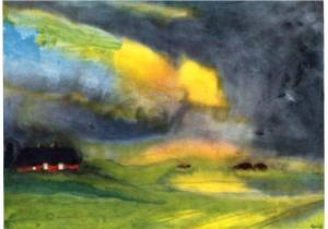 Emil Nolde colored-sky-above-the-marais 1940