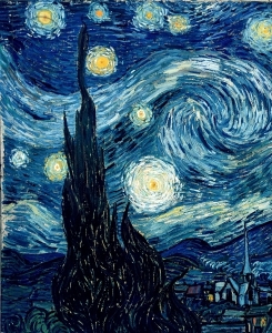 TOP285769 The Starry Night, June 1889 (oil on canvas) (detail of 216295) by Gogh, Vincent van (1853-90); 73.7x92.1 cm; Museum of Modern Art, New York, USA; Dutch,  out of copyright